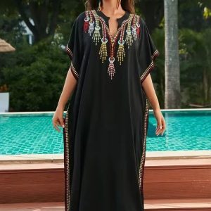 Djellaba marocaine noire, style traditionnel et moderne