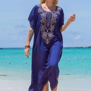 Djellaba marocaine "Reine des Vagues" élégante et colorée