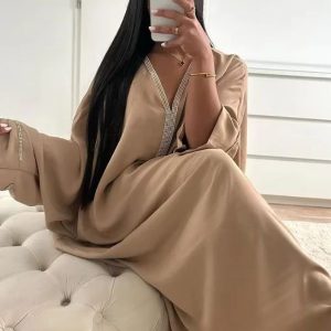 Djellaba Sabira en tissu traditionnel marocain