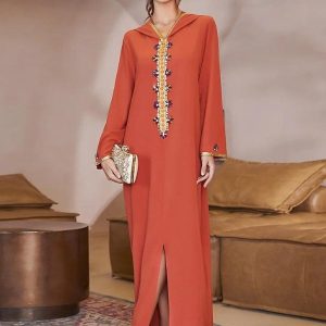Djellaba marocaine traditionnelle Éclat Safran
