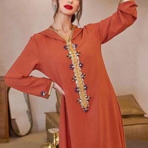 Djellaba Éclat Safran en tissu léger et coloré