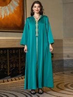 Djellaba classique en teinte émeraude profonde