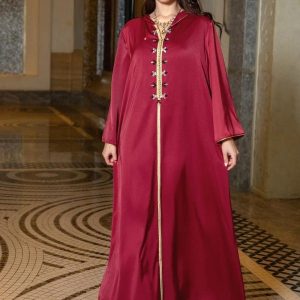 Djellaba marocaine traditionnelle Grenat Sublime