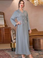 Djellaba marocaine traditionnelle Perle Grise