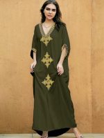 Djellaba en vert kaki, style traditionnel