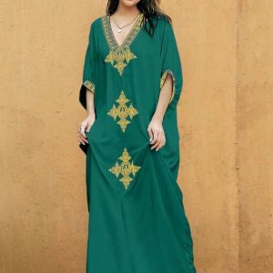 Djellaba marocaine verte pour un style élégant