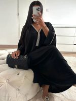 Djellaba marocaine Zahira en tissu traditionnel
