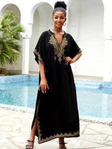 Djellaba longue pour femme, style marocain classique