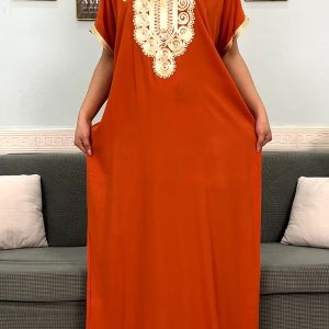 Vêtement traditionnel féminin en coton orange
