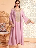 Djellaba femme Aïd en couleur rose