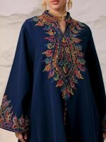Djellaba chic pour femme, coloris bleu intense