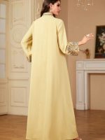 Mode féminine : djellaba jaune pour toutes occasions