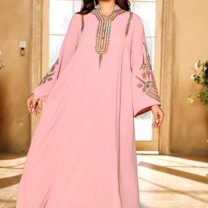 Djellaba femme marocaine Siskakia en couleur rose