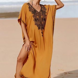 Djellaba beige inspirée des plages d'Agadir
