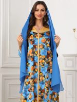 Foulard hijab bleu élégant et léger pour un look moderne