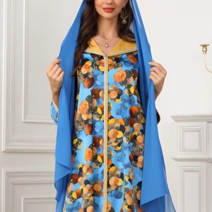 Foulard hijab bleu élégant et léger pour un look moderne