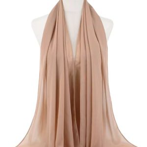 Hijab en mousseline beige