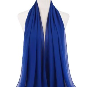 Hijab en mousseline bleu saphir élégant
