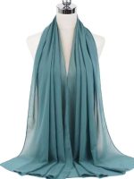 Hijab en mousseline bleu sarcelle élégant et léger