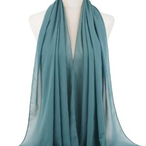 Hijab en mousseline bleu sarcelle élégant et léger