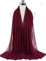 Hijab en mousseline bordeaux élégant et léger