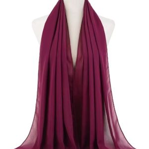 Hijab en mousseline bordeaux profond