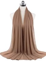 Hijab en mousseline brun sable