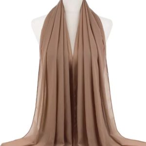 Hijab en mousseline brun sable