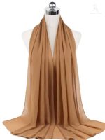 Hijab en mousseline couleur caramel élégant et léger
