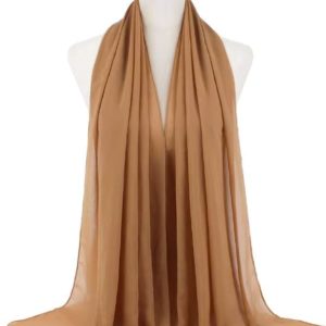Hijab en mousseline couleur caramel élégant et léger