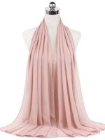Hijab en mousseline couleur champagne élégant et léger