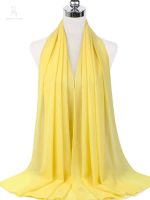 Hijab mousseline jaune pastel élégant et léger