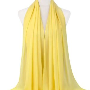 Hijab mousseline jaune pastel élégant et léger