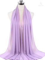 Hijab en mousseline lilas pastel élégant et léger