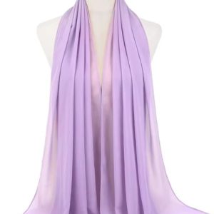 Hijab en mousseline lilas pastel élégant et léger