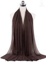 Hijab en mousseline marron élégant et léger