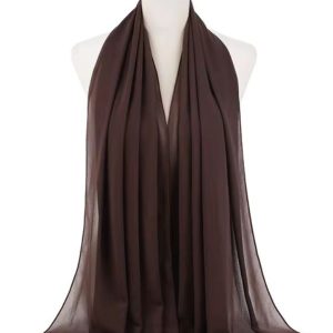 Hijab en mousseline marron élégant et léger