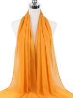 Hijab en mousseline de couleur or élégant et léger