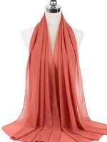 Hijab en mousseline couleur pêche