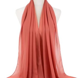 Hijab en mousseline couleur pêche