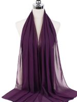 Hijab en mousseline prune