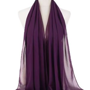 Hijab en mousseline prune