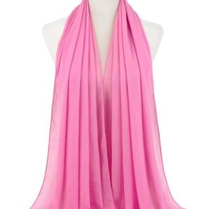 Hijab en mousseline rose bonbon