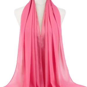 Hijab mousseline rose framboise élégant et léger