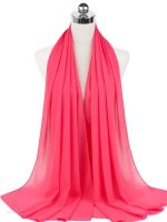 Hijab en mousseline rose fuchsia pour un look élégant