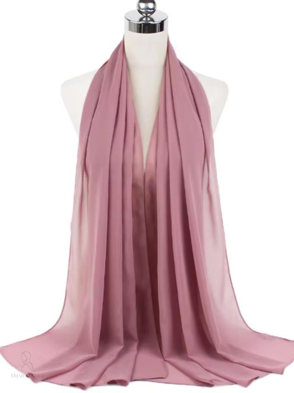 Hijab en mousseline rose nuage
