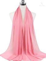 Hijab en mousseline rose poudré