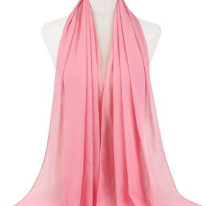 Hijab en mousseline rose poudré