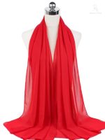 Hijab en mousseline rouge carmin