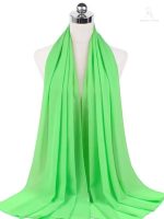 Hijab en mousseline vert citron élégant et léger